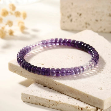 AAAA+ Uruguayan Amethyst Clear Quartz Graduation Bracelet