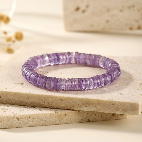 Lavender Amethyst Heishi Bracelet styled