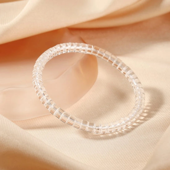 5mm*8mm AAA+ Genuine Natural Clear Quartz Rondelle Stretcth Bracelet - view 3