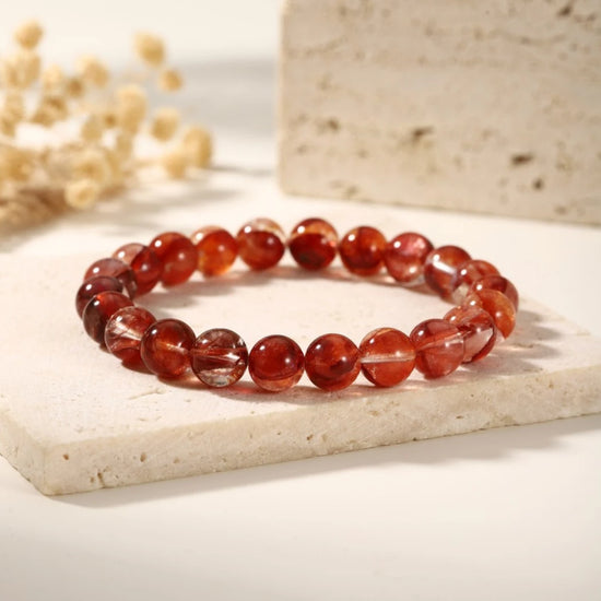 Fire Quartz Hematite Gemstone Bracelet - view 2