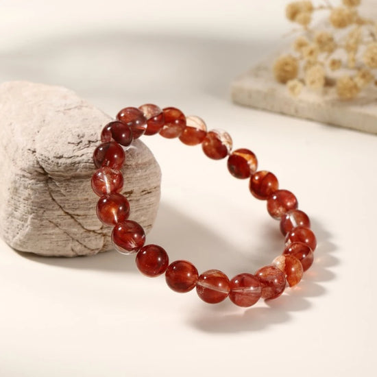 Fire Quartz Hematite Gemstone Bracelet - view 4