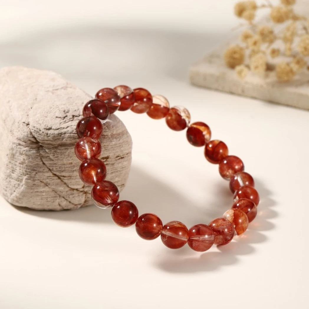 Fire Quartz Hematite Gemstone Bracelet - view 4