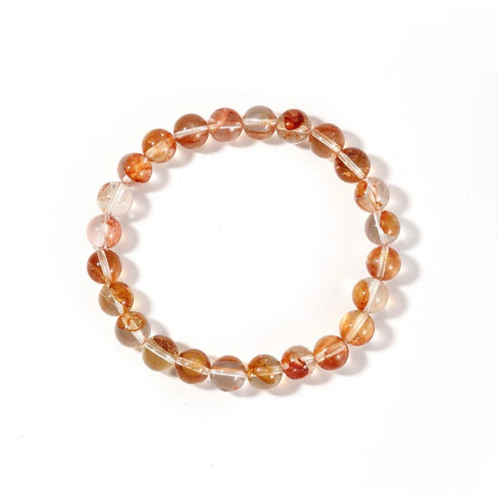 7mm AAA+ Genuine Fire Quartz Hematite Stretchable Beaded Bracelet - view 2