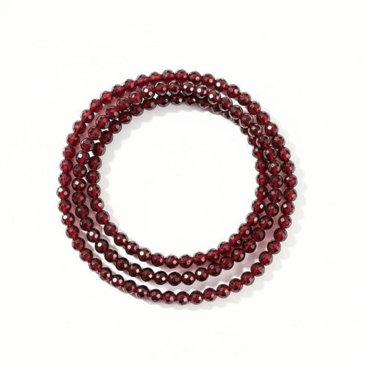 Genuine Almandine Garnet Multi-wrap Bracelet