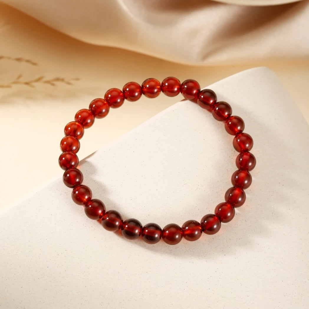 AAA Genuine Hessonite Garnet Gemstone Bracelet - view 2