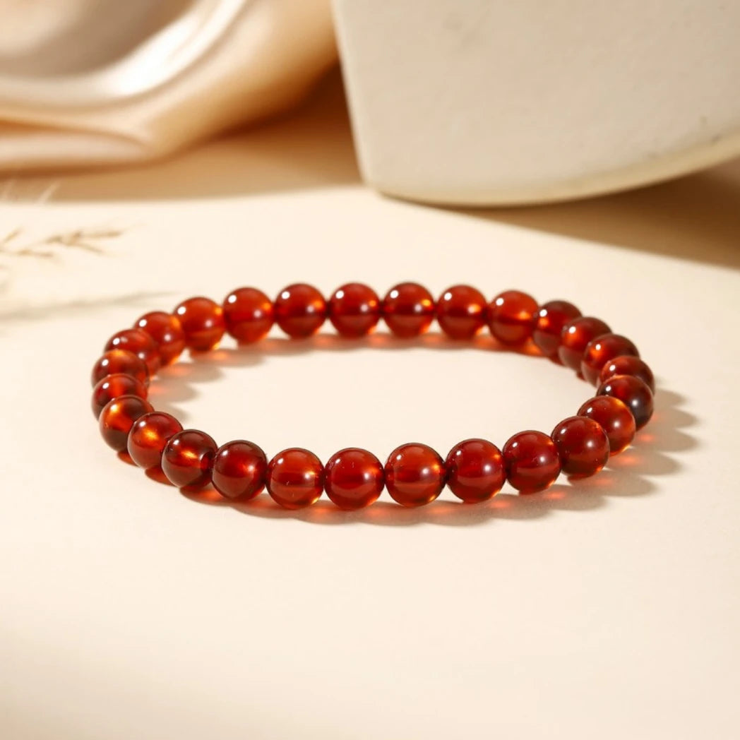 AAA Genuine Hessonite Garnet Gemstone Bracelet - view 3