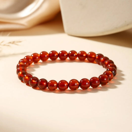 AAA Genuine Hessonite Garnet Gemstone Bracelet - view 3
