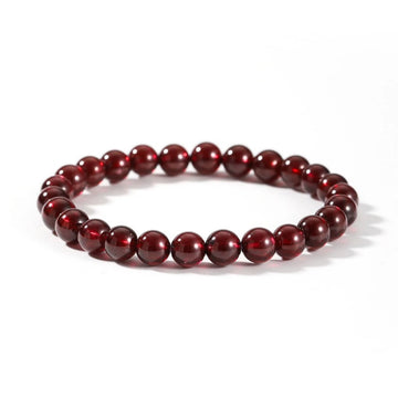 7mm AAA Genuine Rhodolite Garnet Gemstone Stretch Beaded Bracelet