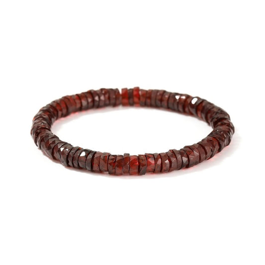 Wine Red Garnet Heishi Bracelet