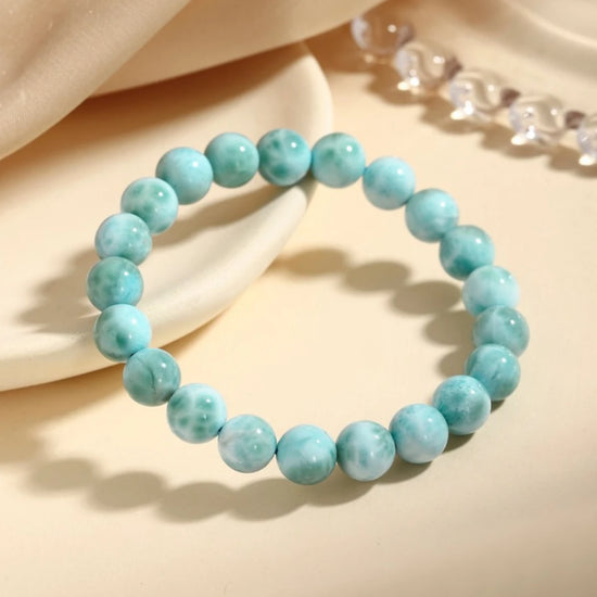 AAAA+ Larimar Round Bead Bracelet - view 2
