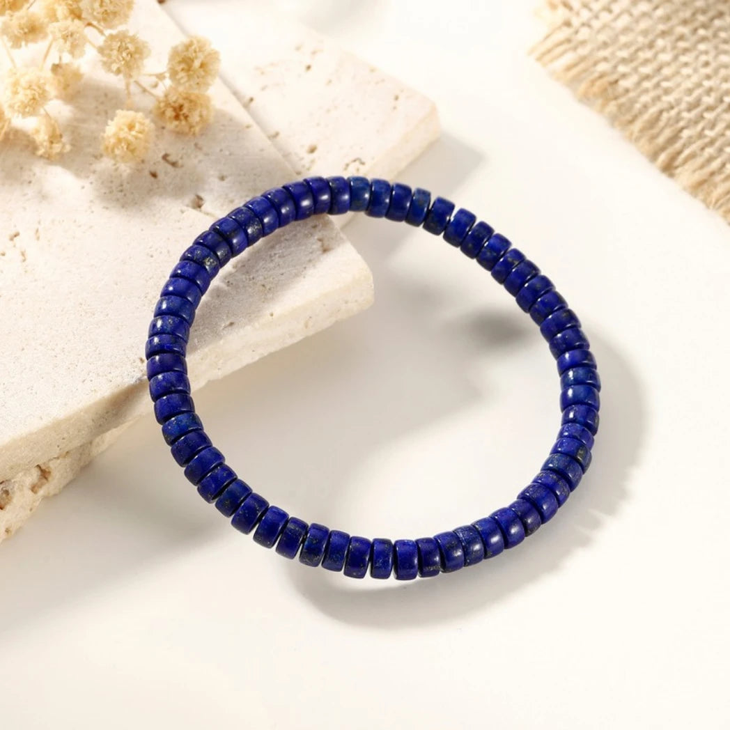 Lapis Lazuli Heishi Beaded Bracelet - view 2