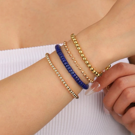 Lapis Lazuli Heishi Beaded Bracelet - view 3