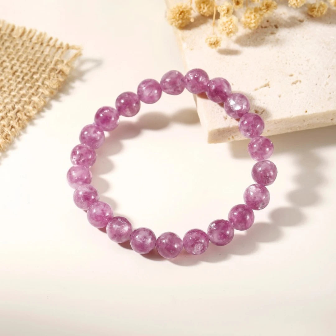 RARE! Genuine Pink Lepidolite Bracelet - view 3