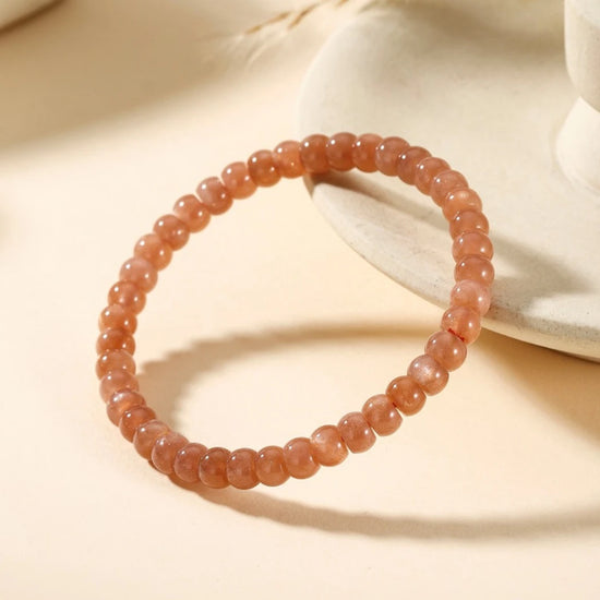 Peach Moonstone Beaded Bracelet - view 2