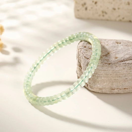 Prehnite Heishi Beaded Bracelet - view 2