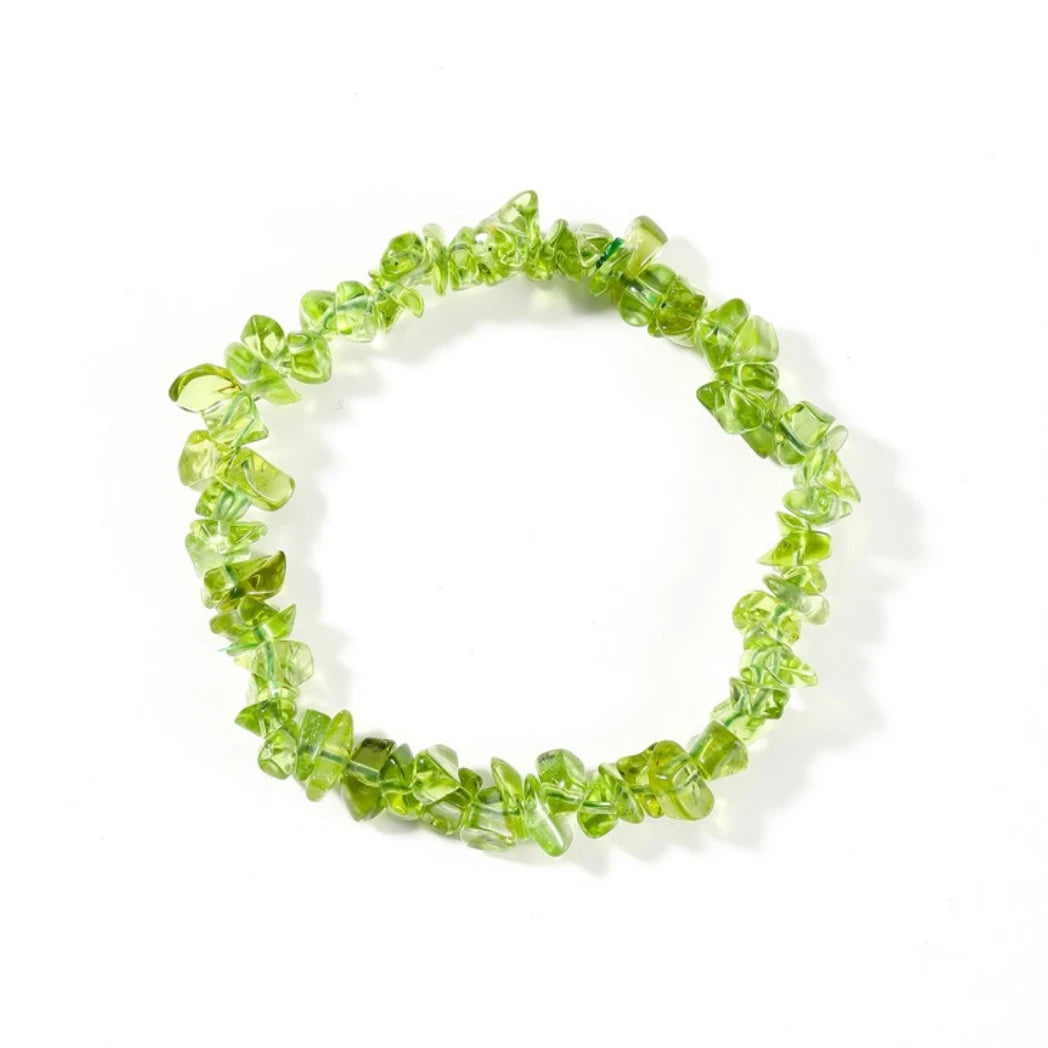 Natural Peridot Chip Bracelet