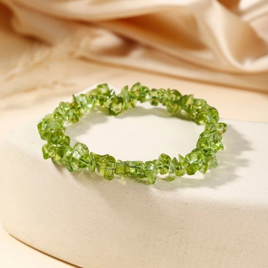 Natural Peridot Chip Bracelet - view 3