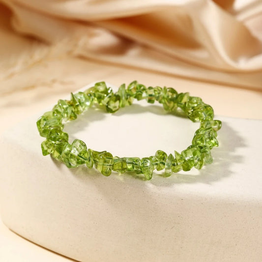 Natural Peridot Chip Bracelet - view 3