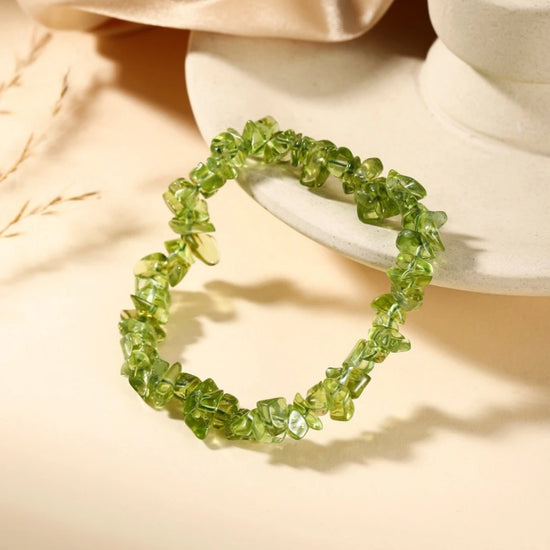 Natural Peridot Chip Bracelet - view 4