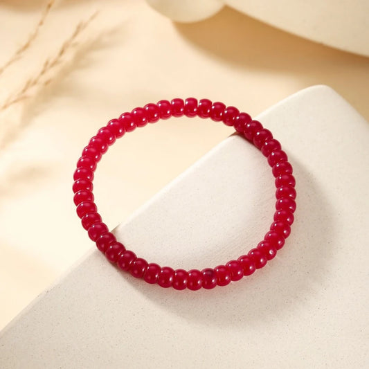 5mm Ruby Beaded Bracelet