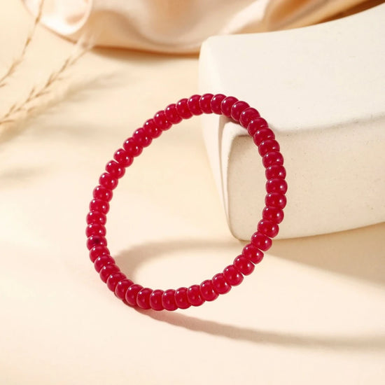 5mm Ruby Beaded Bracelet - view 2
