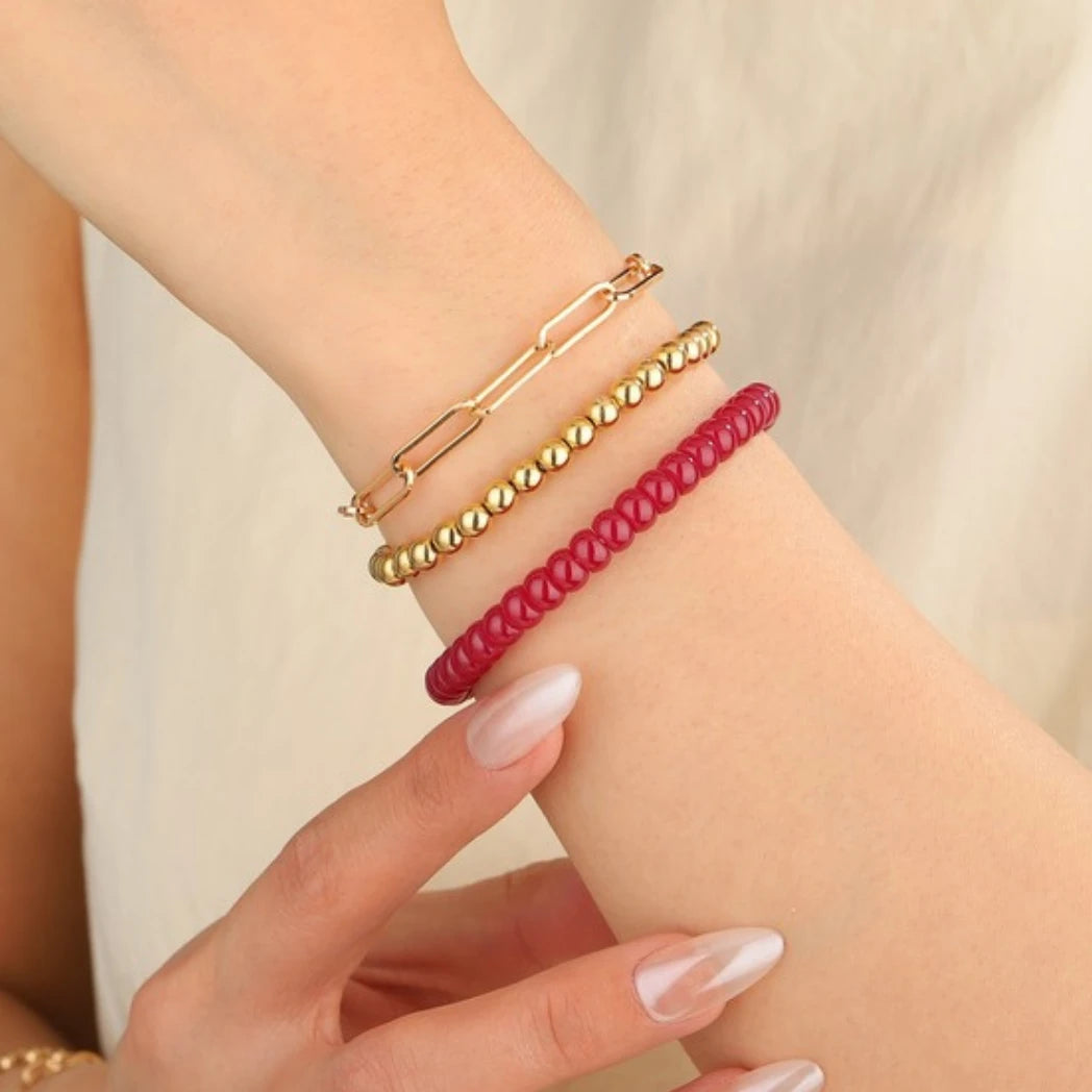 5mm Ruby Beaded Bracelet - view 3