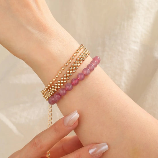AAA+ Genuine Madagascar Rose Quartz Bracelet - view 3