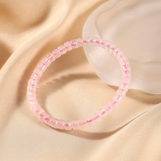 AAAA Genuine Madagascar Rose Quartz Bracelet - view 2