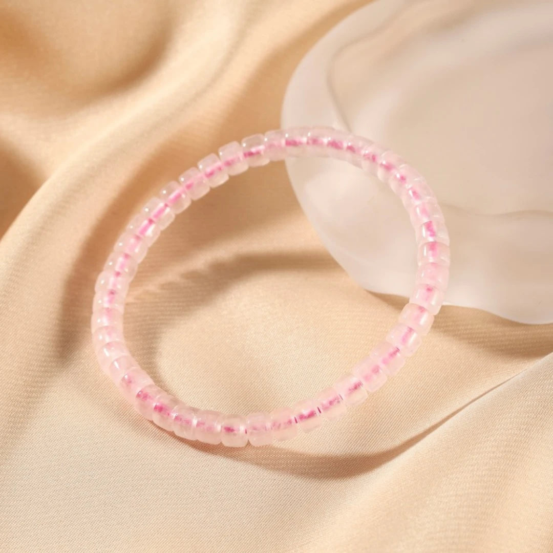 AAAA Genuine Madagascar Rose Quartz Bracelet - view 2