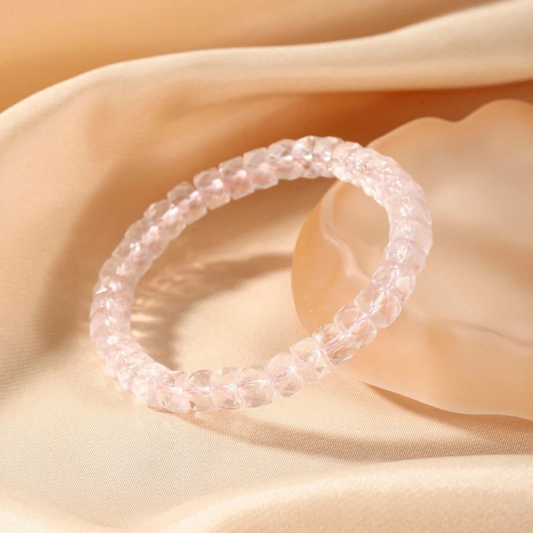 Genuine Madagascar Rose Quartz Bracelet - view 2