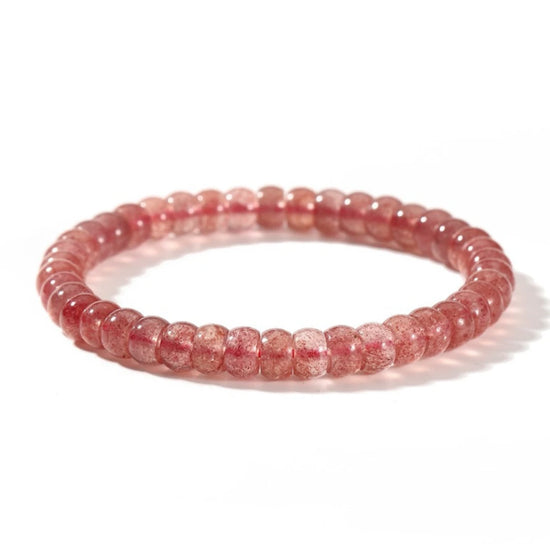 Barrel Cut Strawberry Quartz Bracelet - view 4