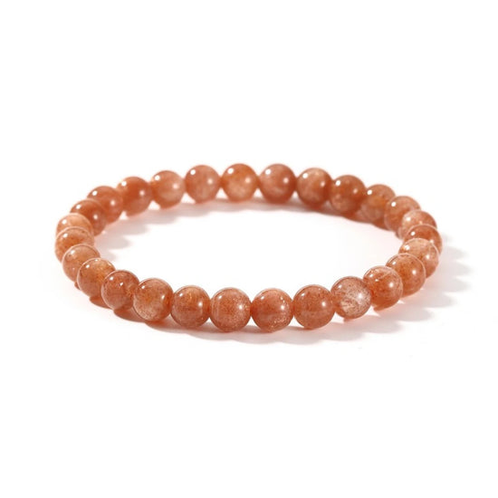 7mm Genuine Sunstone Beaded Bracelet - view 5