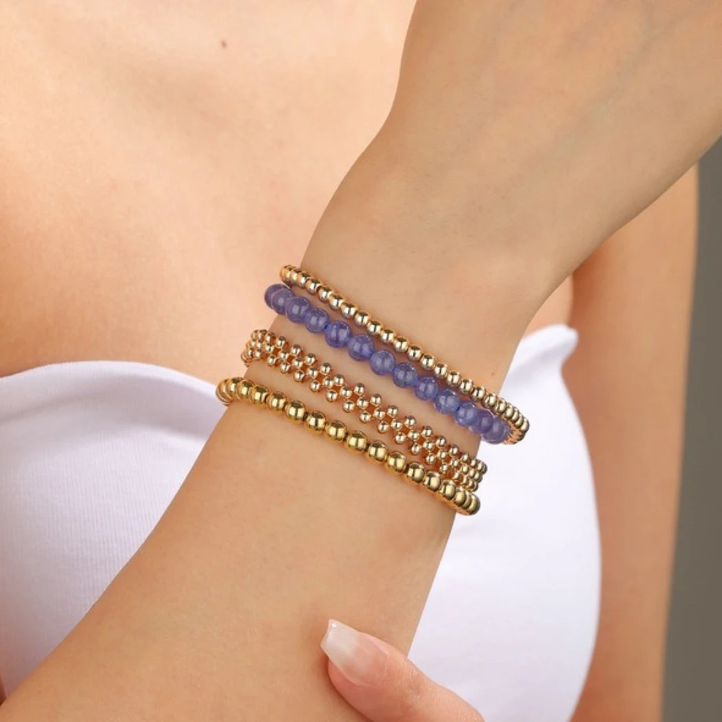 AAAA+ Tanzanite Beaded Bracelet - view 2