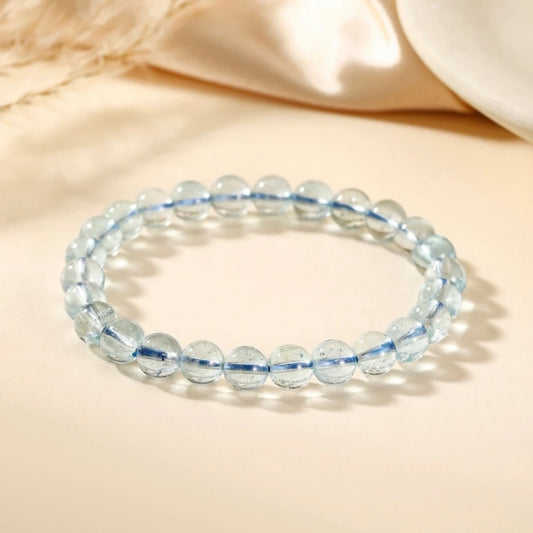 7mm Blue Topaz Beaded Bracelet