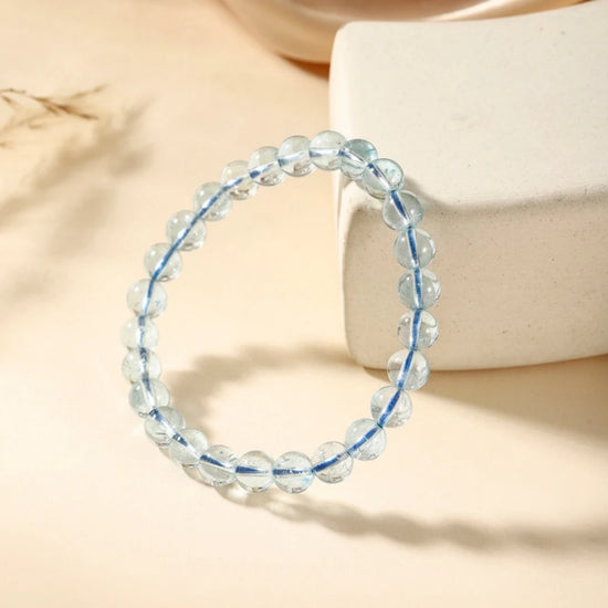 7mm Blue Topaz Beaded Bracelet - view 2