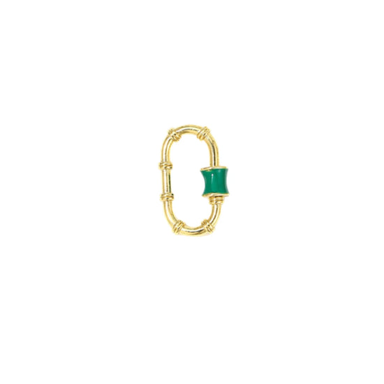 Green Enamel Lock Charm Holder