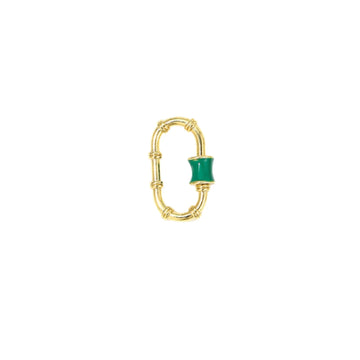 Green Enamel Lock Charm Holder