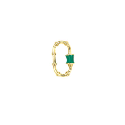 Green Enamel Lock Charm Holder