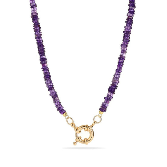 Uruguayan Amethyst Initial Necklace