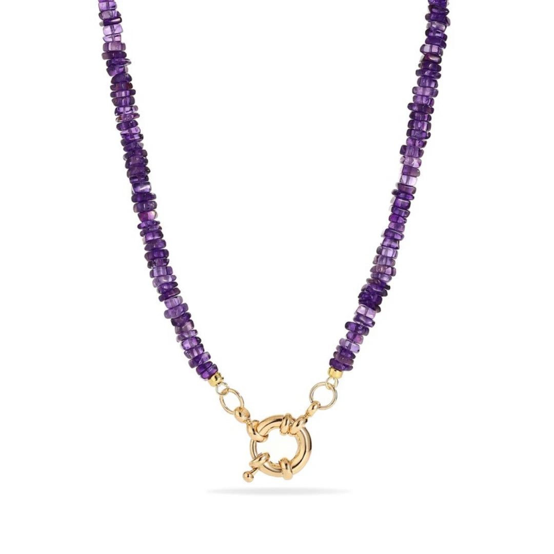 Uruguayan Amethyst Initial Necklace