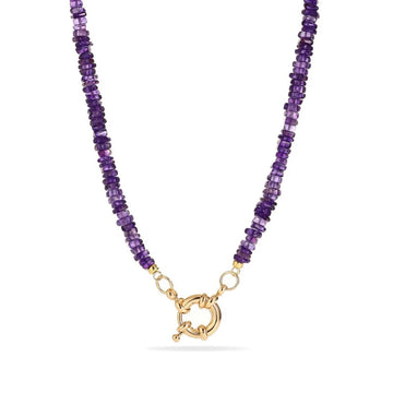 Uruguayan Amethyst Initial Necklace