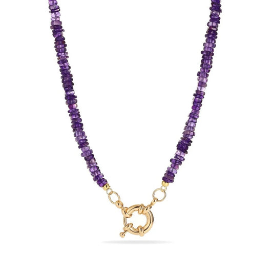 Uruguayan Amethyst Initial Necklace