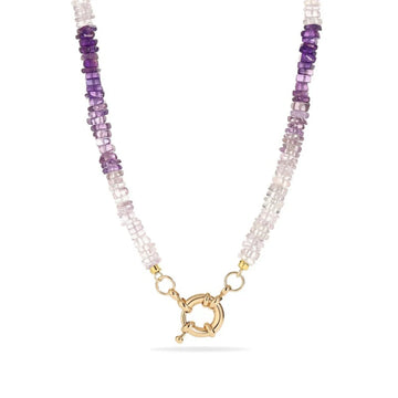 Ombre Amethyst Initial Necklace