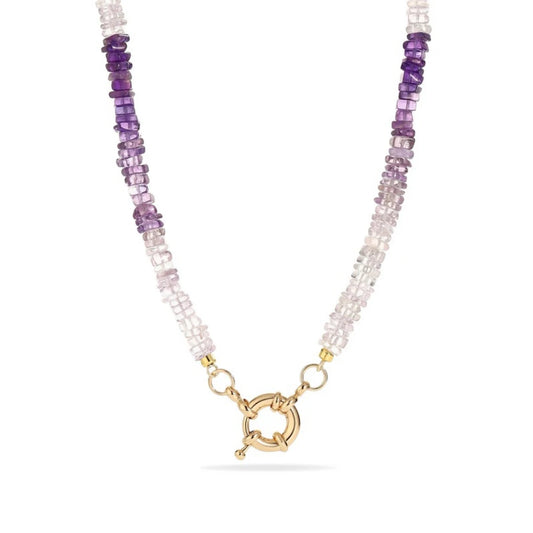Ombre Amethyst Initial Necklace
