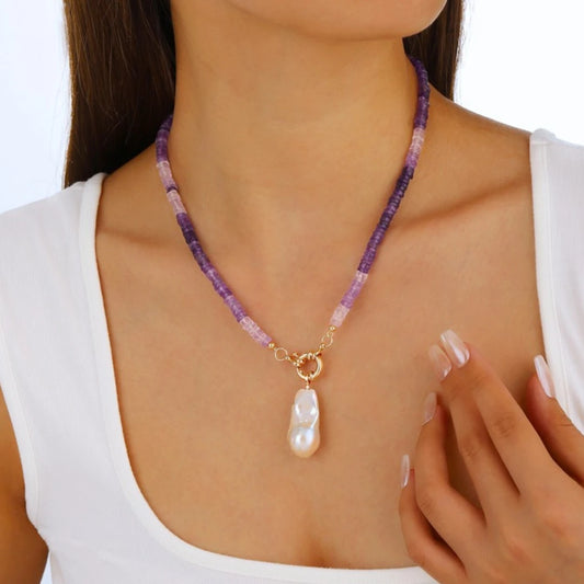 Amethyst Beaded Necklace