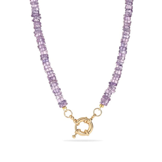 Lavender Amethyst Initial Necklace