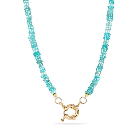 Aqua Apatite Initial Necklace