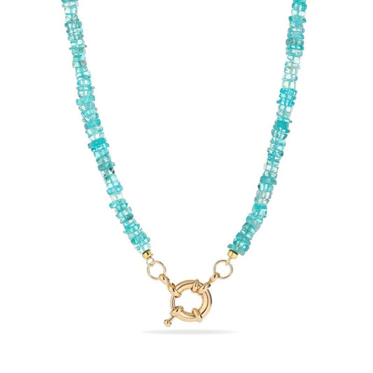 Aqua Apatite Initial Necklace