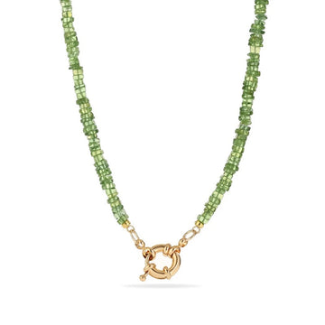 Green Apatite Initial Necklace