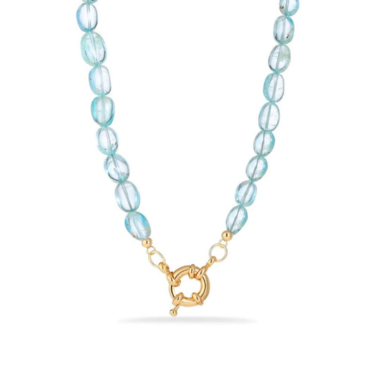 Aquamarine Beaded Chain Necklace